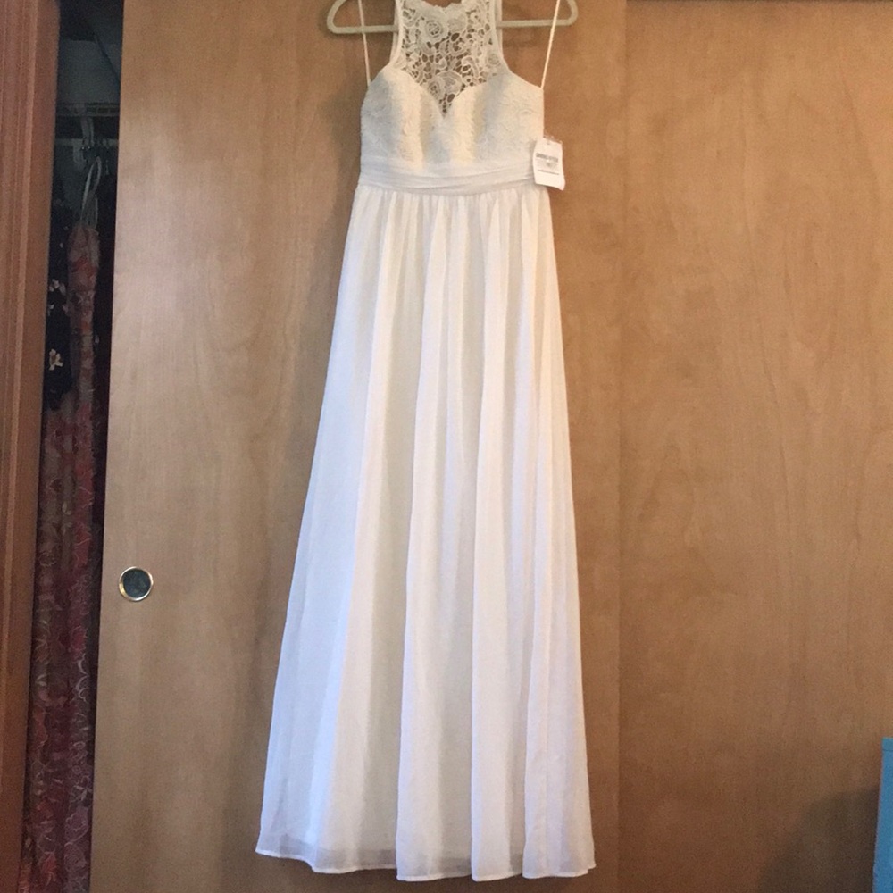 Beige crotchet maxi dress